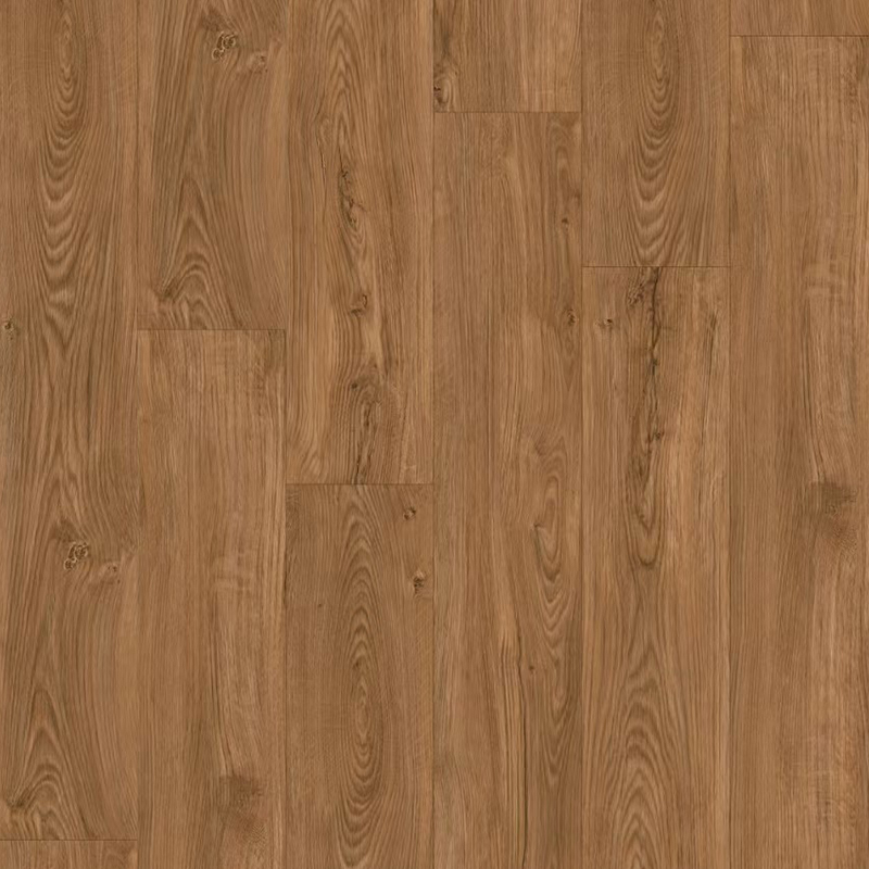 Corak Kayu Oak Coklat Panas SPC Klik Lantai Papan Vinyl
